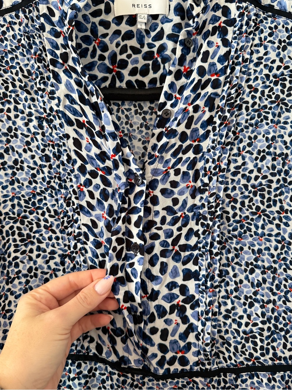 Reiss Anush Blue Dress- Size 0 - Picture 5 of 8